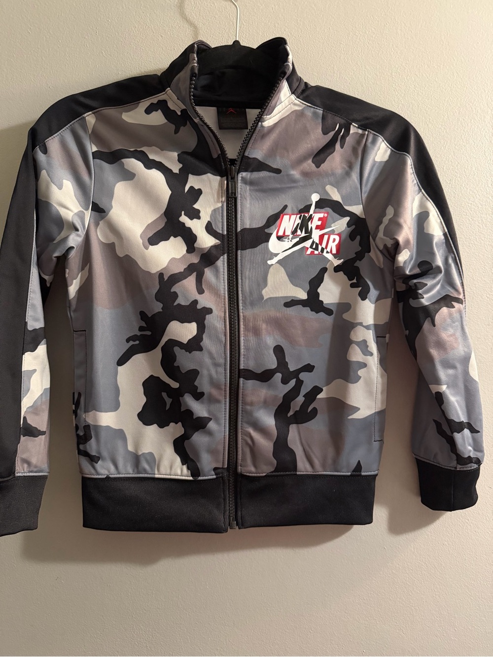 Jordan Boys' Black Gray White Camo Track Jacket